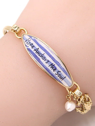 Gold "Hope Anchors the Soul" Bracelet