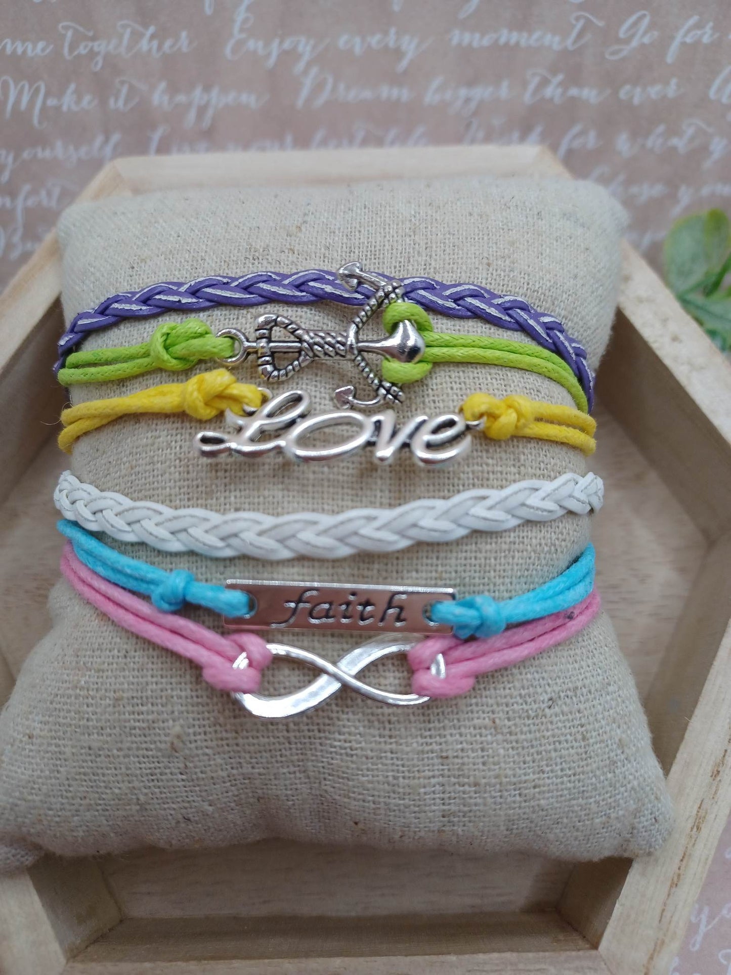 Faith, Hope, & Love Multi-Strand Bracelet/Anklet