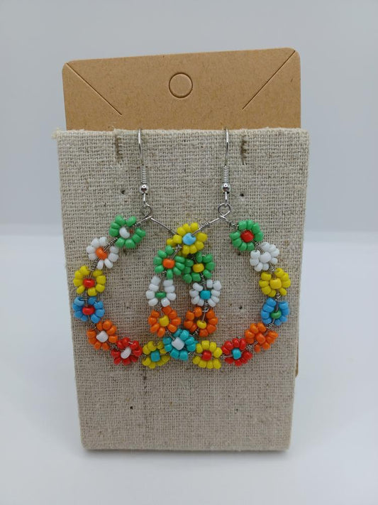 Flower Seabeaded Earrings