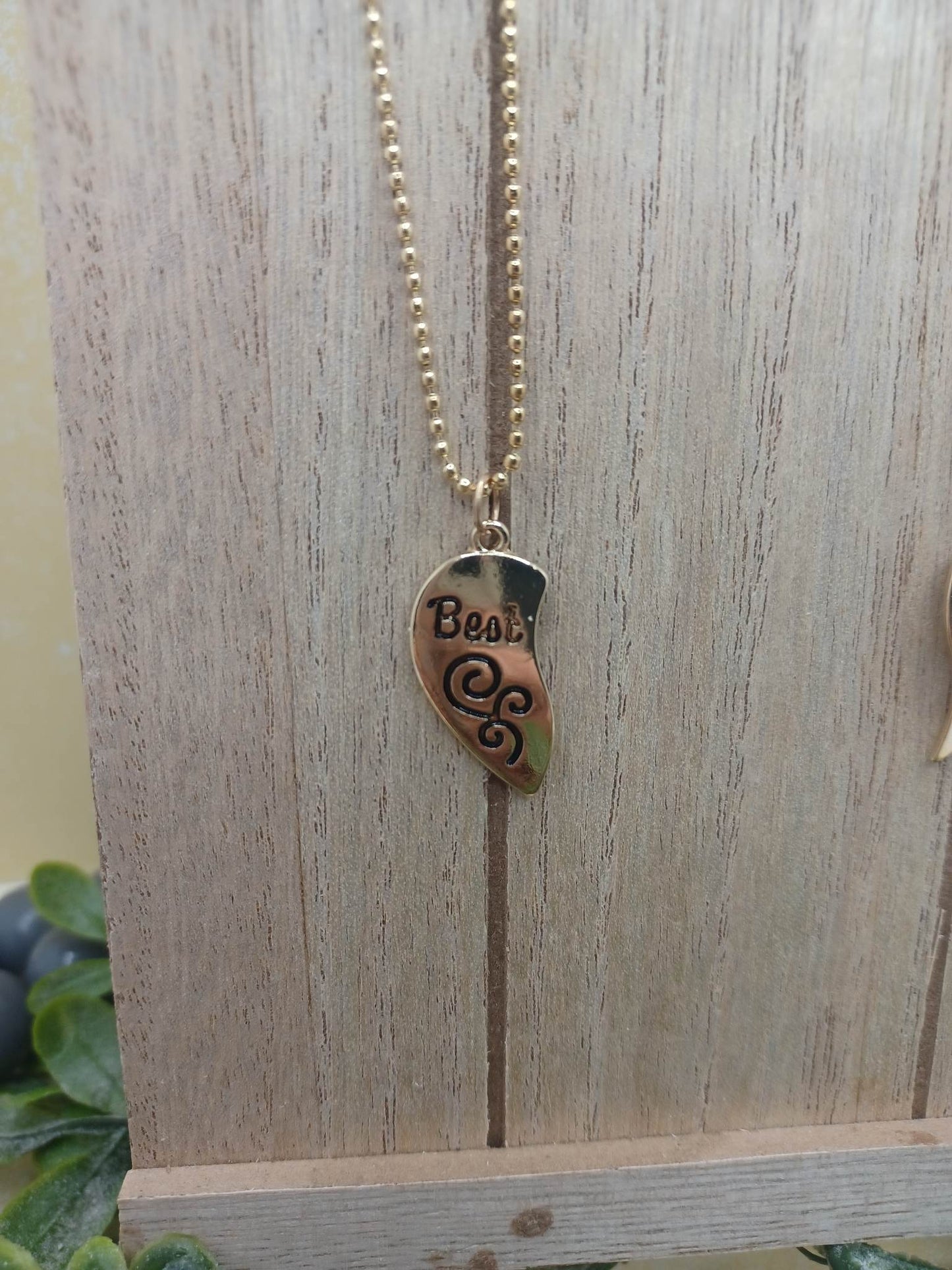 Gold Best Friends Heart Shaped Necklace Set