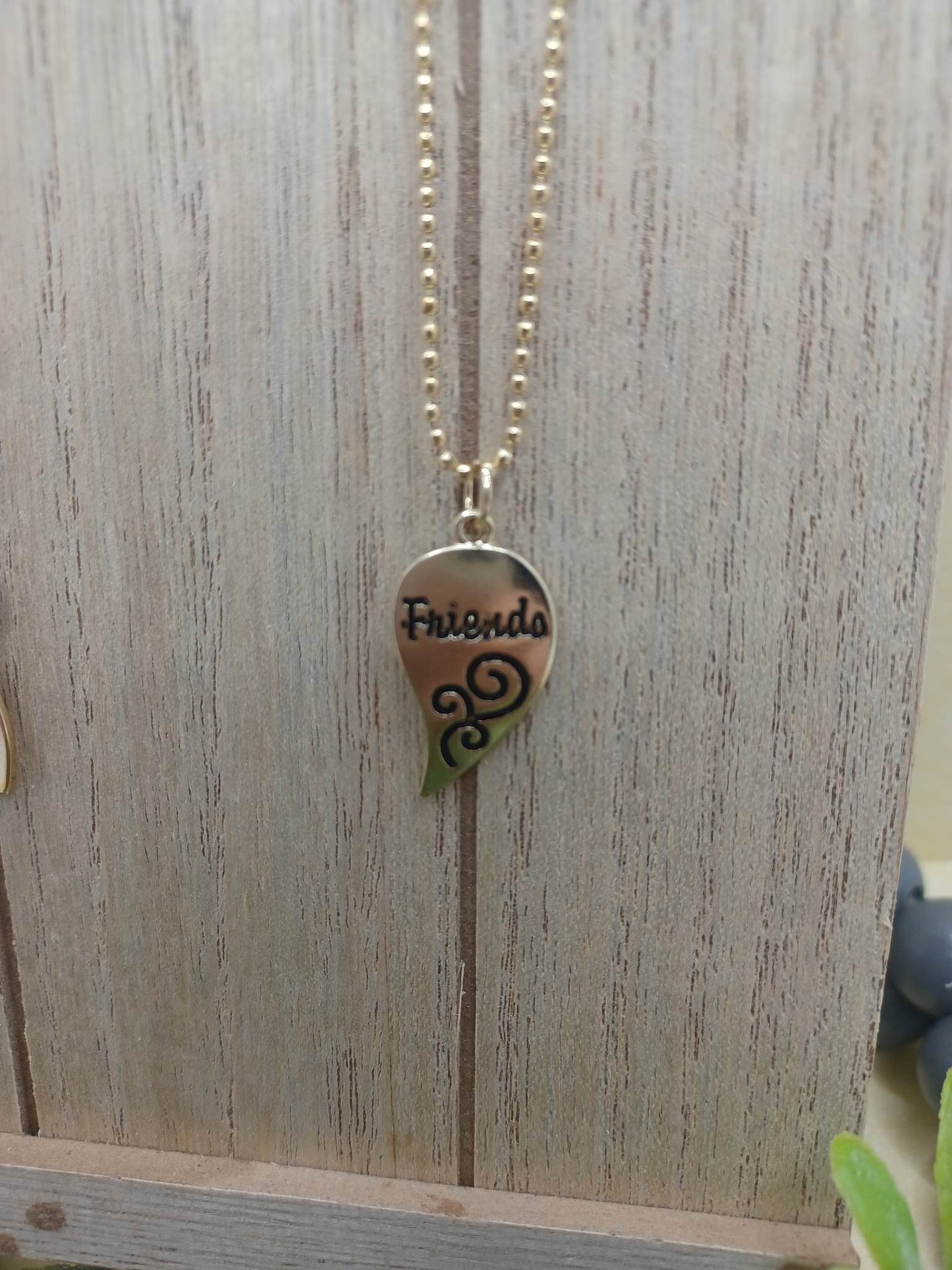 Gold Best Friends Heart Shaped Necklace Set