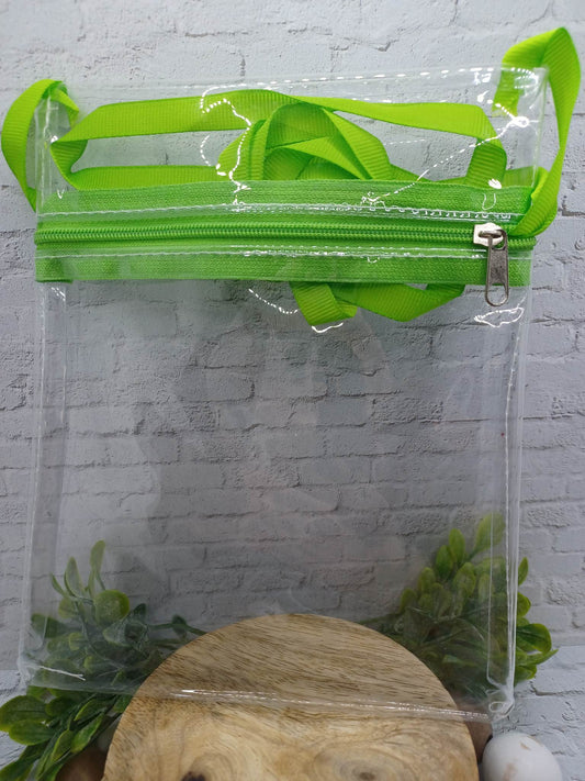 Green Clear Zippable Crossbody Bag