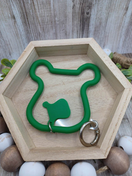 Green Silicone Teddy Bear Mobile Phone Accessory