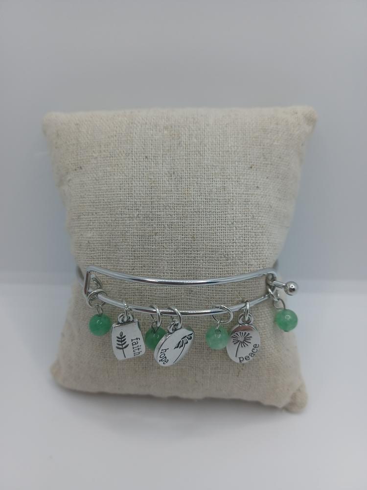 Green Faith, Hope, Peace Bangle Set
