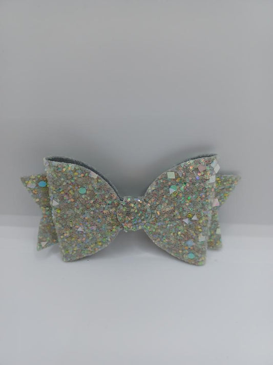 Gray Glitter Hairbow