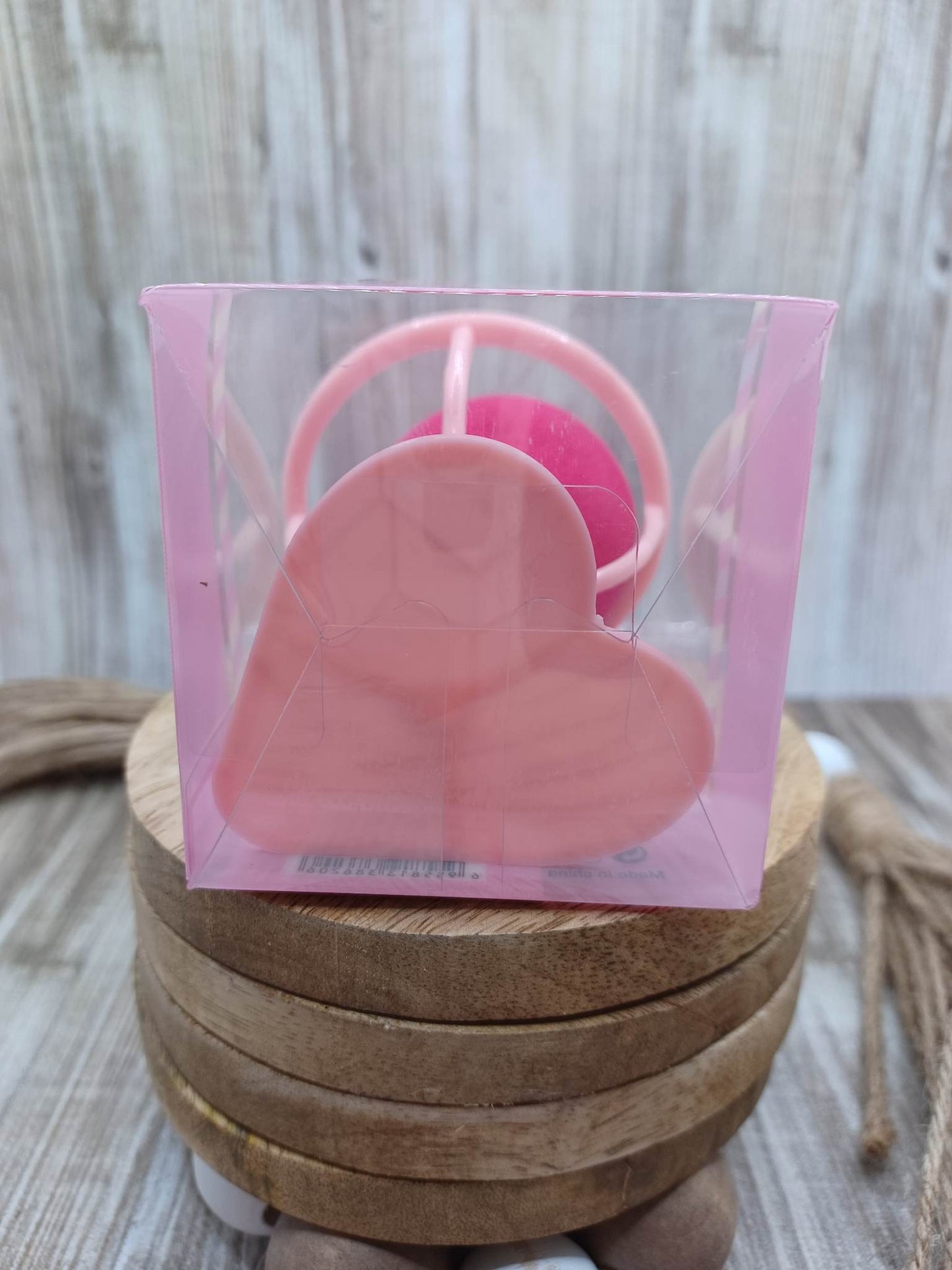 Hot Pink Beauty Blender in a Heart Stand