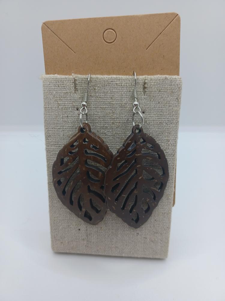 Wooden Leaf Earrings