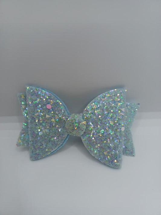 Light Blue Glitter Hairbow