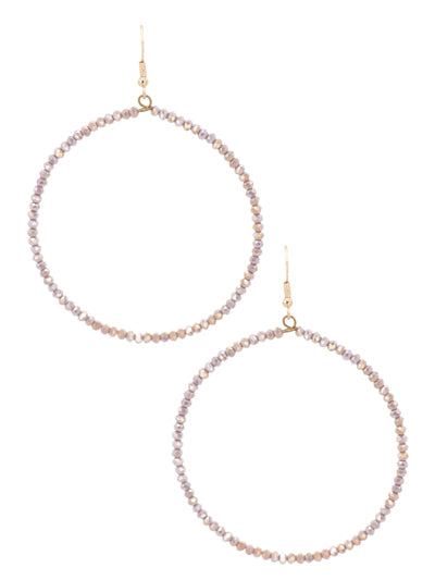 Light Mauve Glass Beaded Earrings