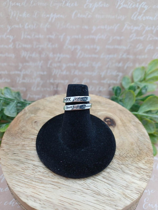 Never Give Up Adjustable Ring