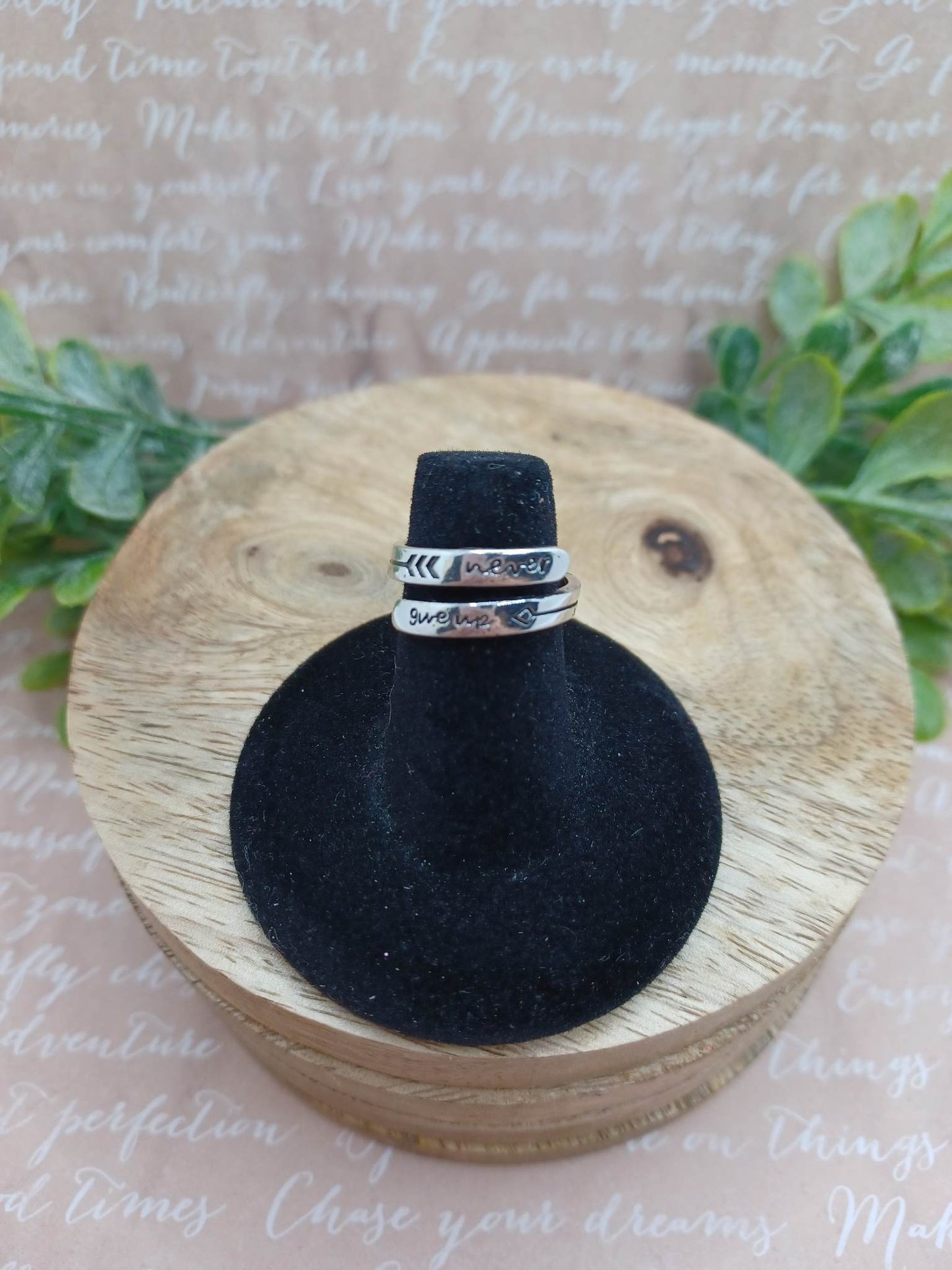 Never Give Up Adjustable Ring