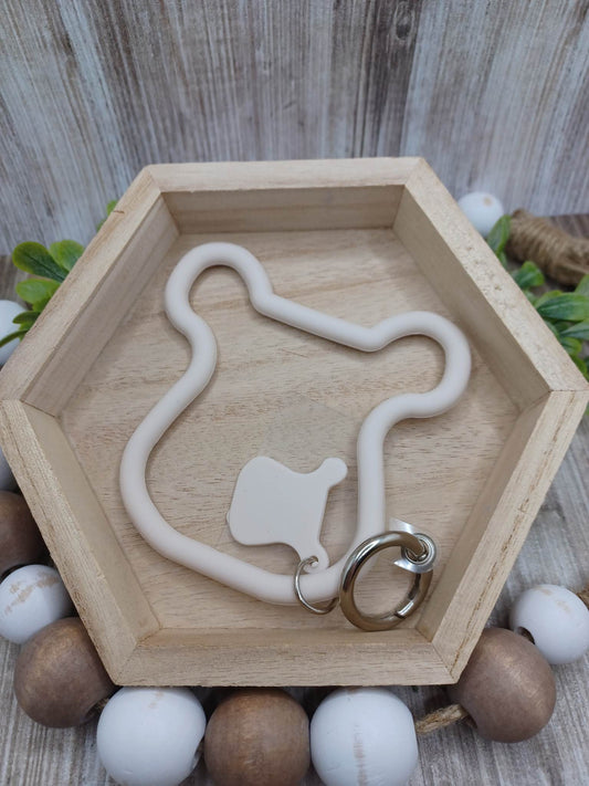 Off White Silicone Teddy Bear Mobile Phone Accessory