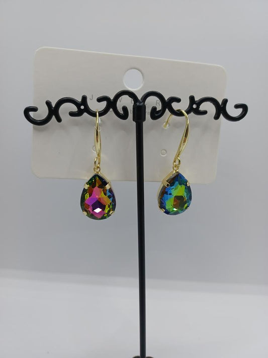 Oil Spill Tear Drop Earrings