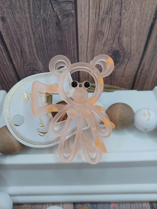 Orange Teddy Bear Jaw Hair Clip