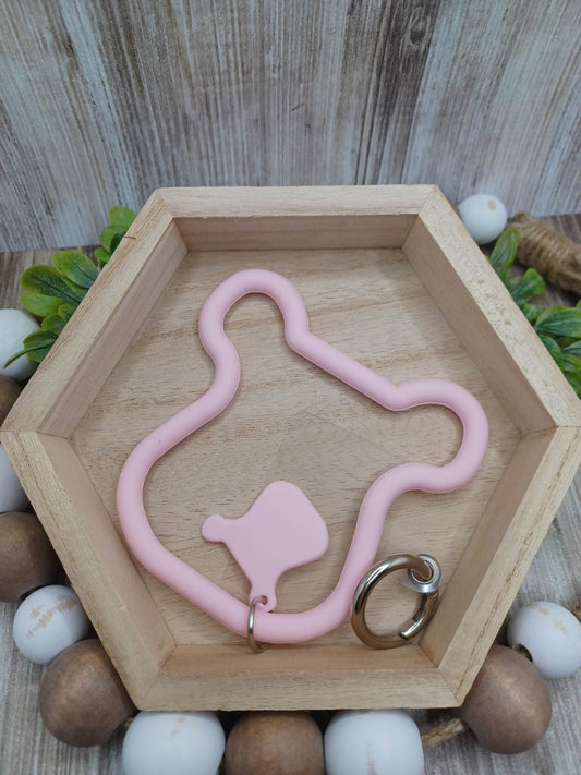 Pink Silicone Teddy Bear Mobile Phone Accessory