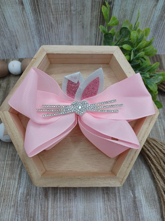 Rhinestone Pink Easter Bunny Hair Accessory