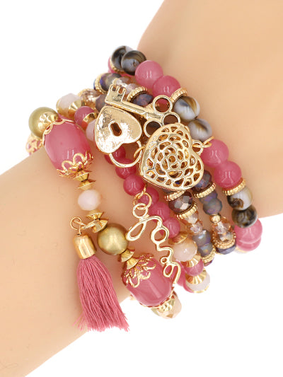 Pink Stretch Bracelet Set