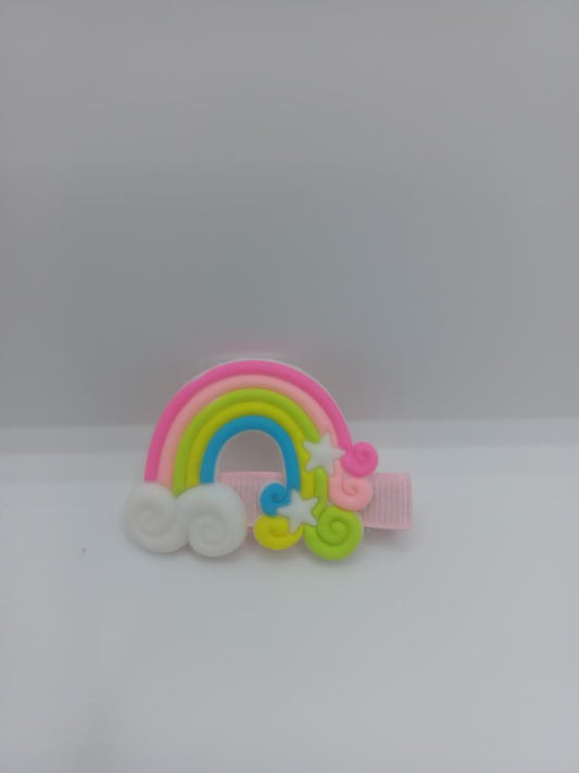 Pink, Green, & Blue Rainbow Hair Clip