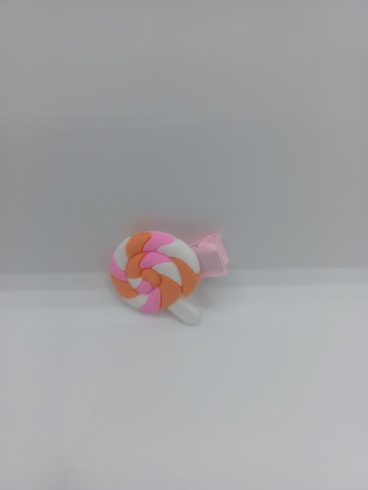 Pink & Orange Sucker Hair Clip
