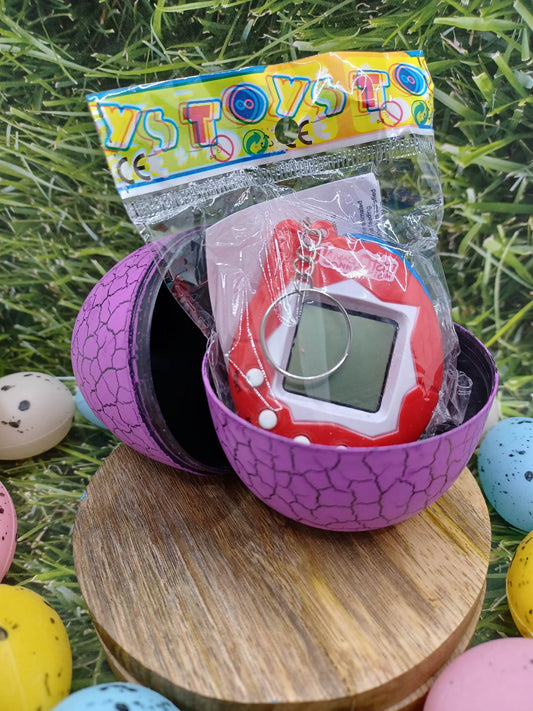 Purple Handheld Pet on a Keyring in an Egg