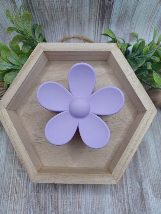 Purple Flower Hair Jaw Clip