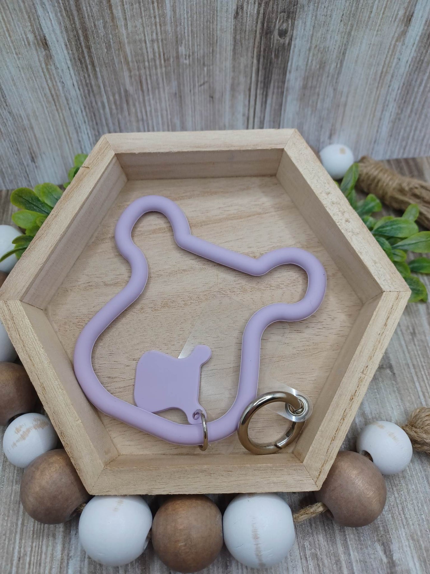 Purple Silicone Teddy Bear Mobile Phone Accessory