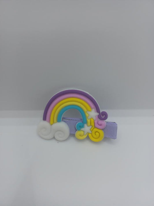 Purple Rainbow Hair Clip
