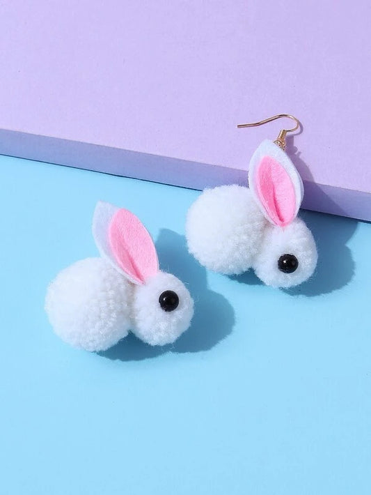 Fuzzy Bunny Rabbit Earrings