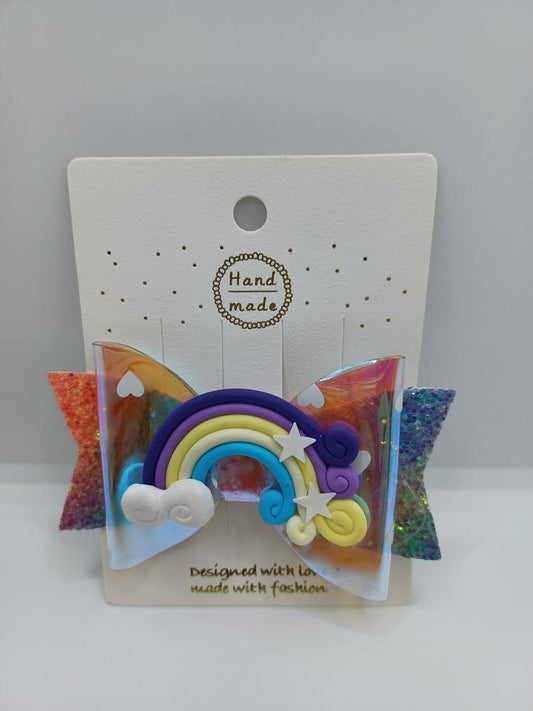 Purple Rainbow Hair Clip