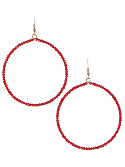 Red Glass Beaded Earrings