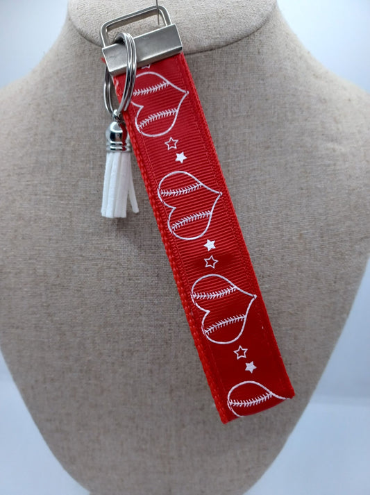 Red Baseball Keychain w/ Tassel