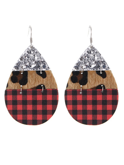 Teardrop Plaid Earrings