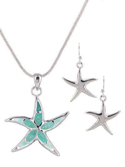 Sea Life with Opal Necklace Set