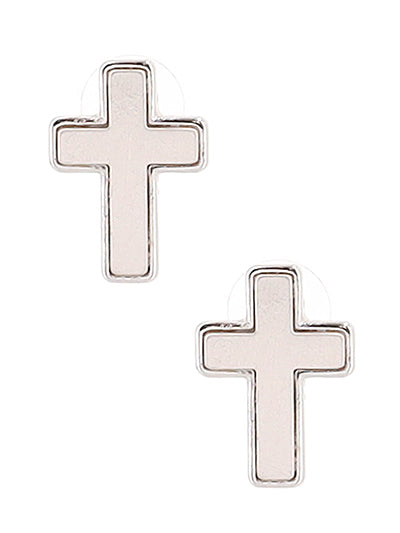 Silver Cross Earrings