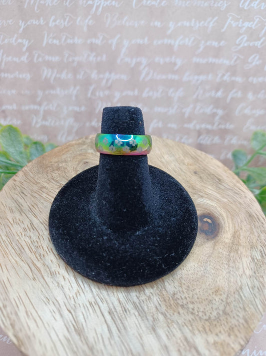 Oil Spill Paw Print Ring - Size 5