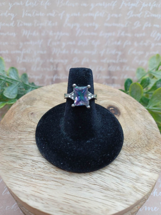 Purple & Blue Ombre Stone Ring - Size 6