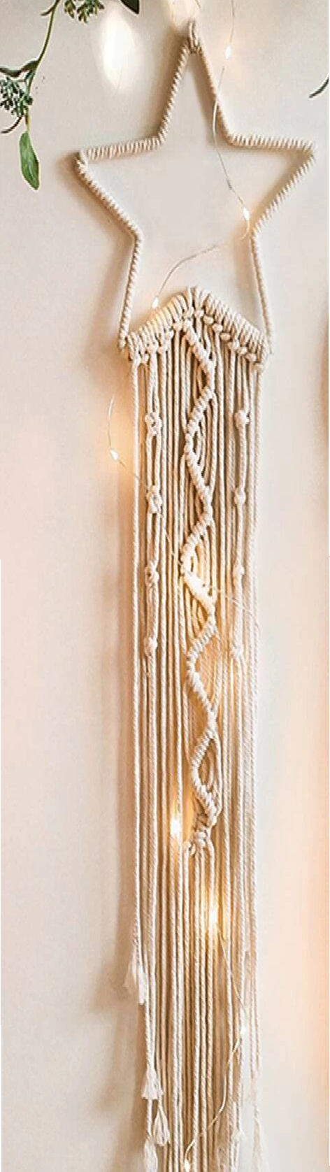 Star dreamcatcher w/ Tan Wooden Beading