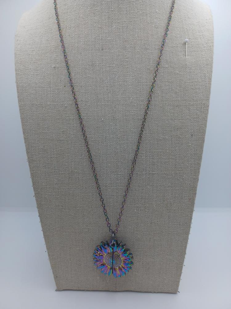 Oil Spill Sunflower Sunshine Necklace