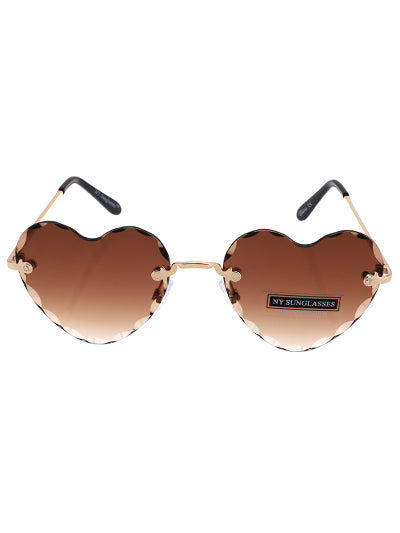 Brown Heart Sunglasses