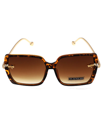 Tortise Rimmed Sunglasses w/ Dragonfly Charms