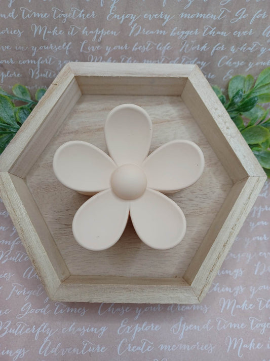 Tan Flower Hair Jaw Clip