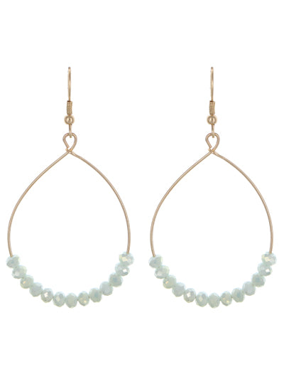 Teal Glass Beaded Earrings