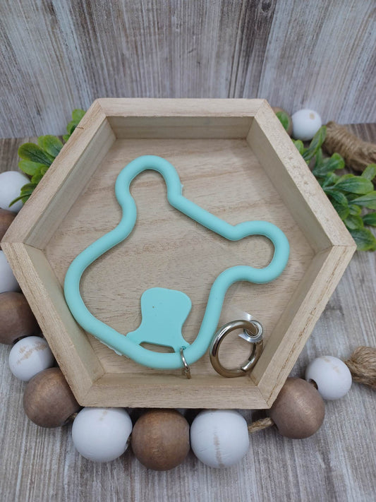 Teal Silicone Teddy Bear Mobile Phone Accessory
