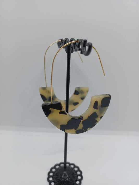 Tortoise Acrylic Hoop Style Earrings