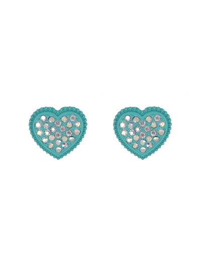 Turquoise Heart Post Earring