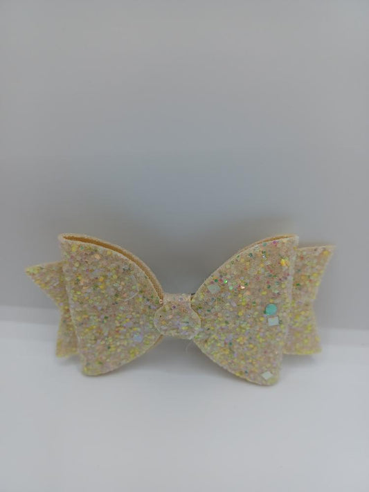 White Glitter Hairbow