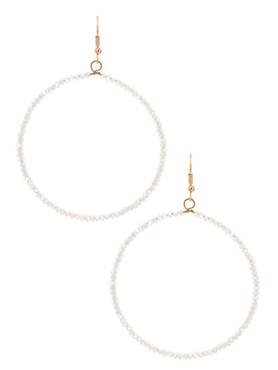 White Glass Beaded Earrings