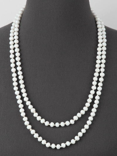 White Glass Beaded Necklace