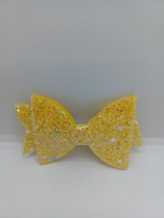 Yellow Glitter Hairbow