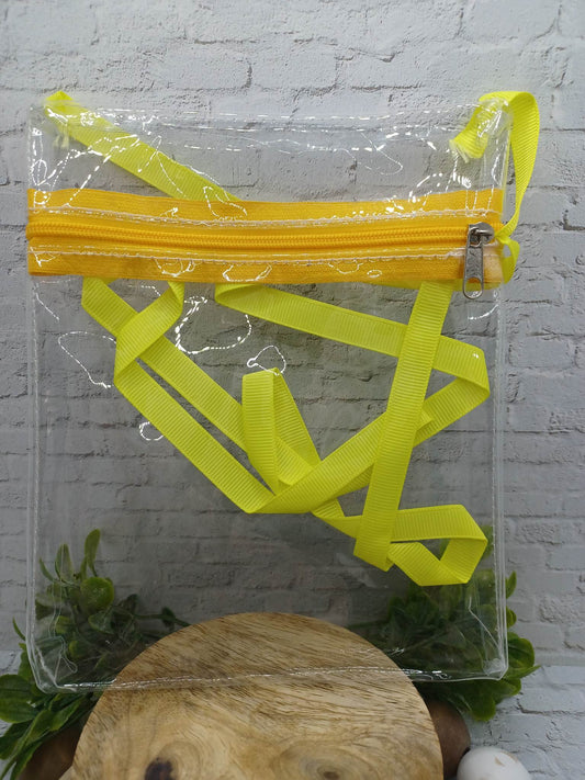 Yellow Clear Zippable Crossbody Bag